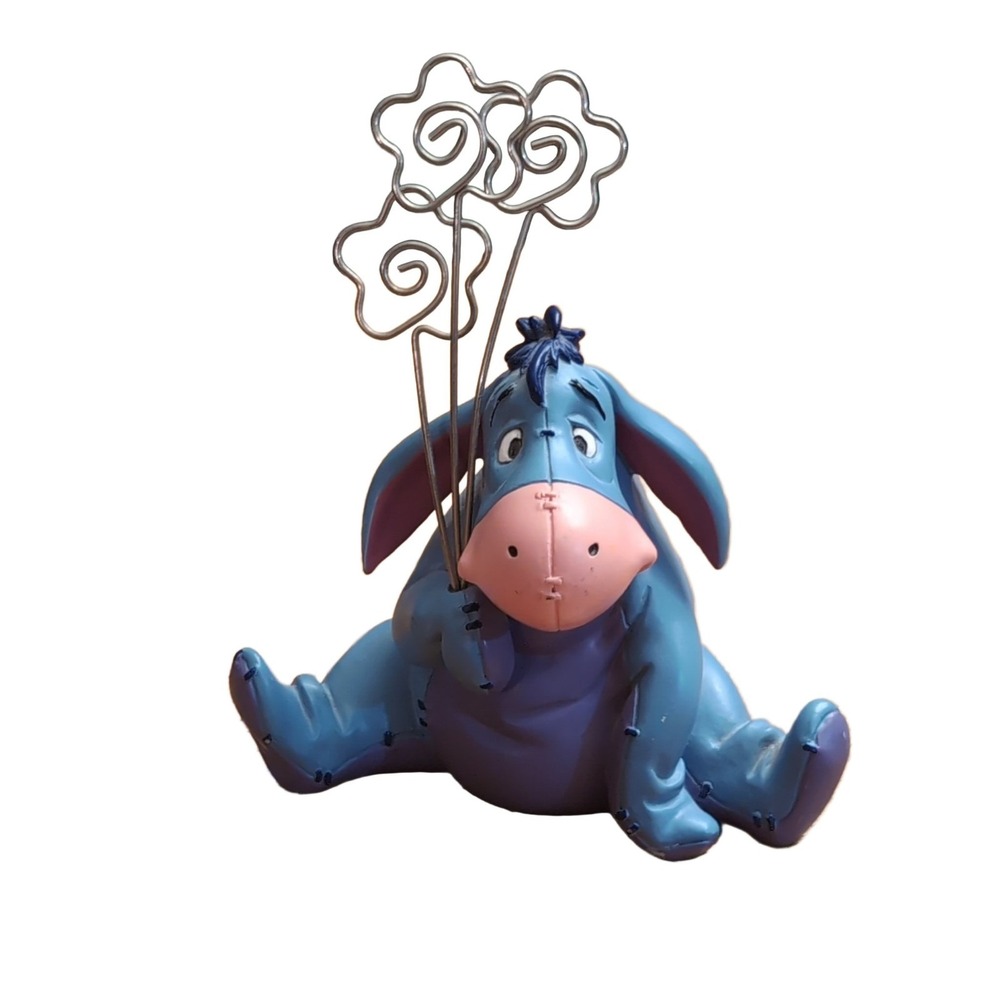 Disney Eeyore Memo Photo Clip Figurine Winnie the‎ Pooh Desk Decor 6.5in Resin